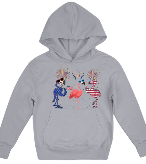 Flamingo Lady 4th Of July T shirt Kids Hoodie