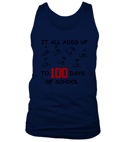 It all adds up to 100 Days of School Teacher Math Men's Tank Top