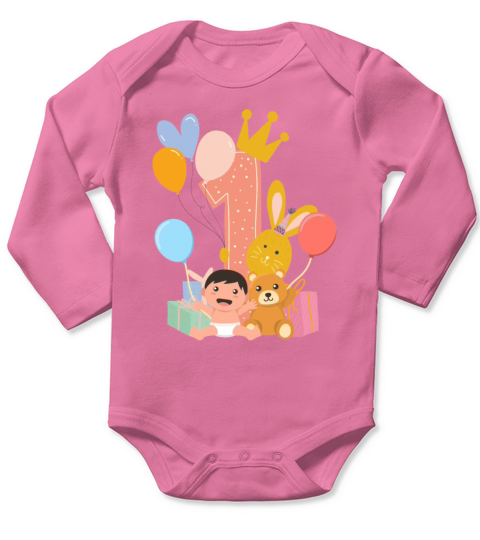 Birthday Baby - 1st Birthday Long Sleeve Baby One-Piece