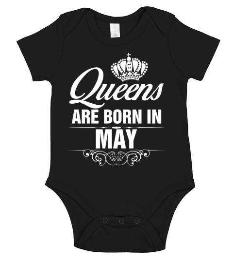 Queens Are Born In May Tshirt Short Sleeve Baby One-Piece
