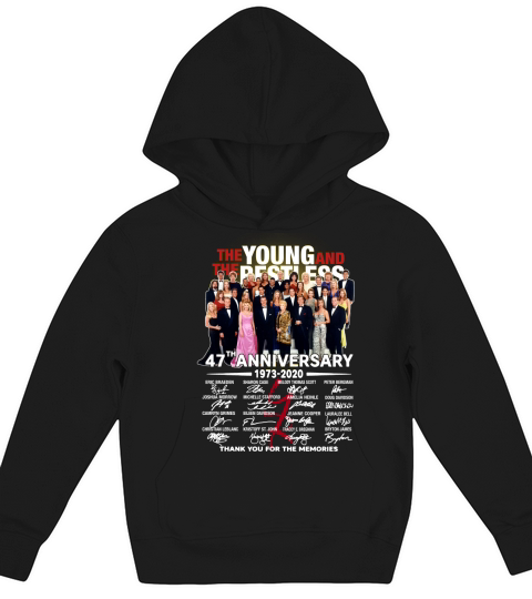 The Young and The Restless 47th Anniversary 1973 2020 Thank You For The Memories Signature Kids Hoodie