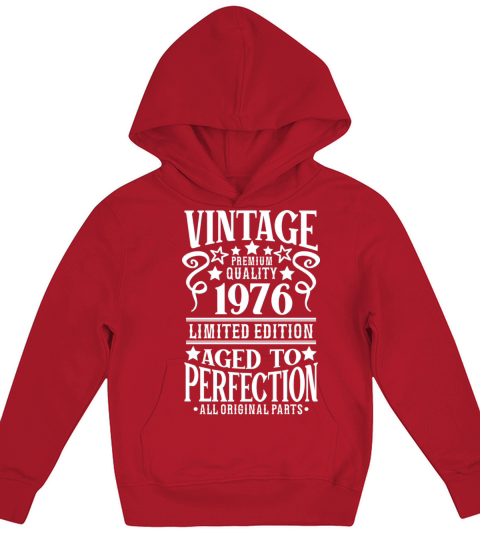 1976 Vintage Birthday Aged to Perfection Kids Hoodie