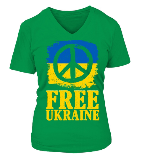 Free Ukraine V-neck T-Shirt Woman