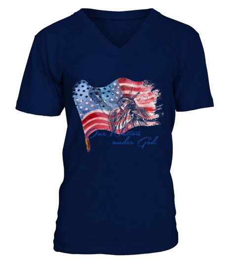 4thJULY One Nation Under God Men's V-Neck T-shirt