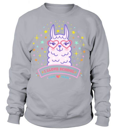 llama first grade school gift idea girl pink Women's Sweatshirt