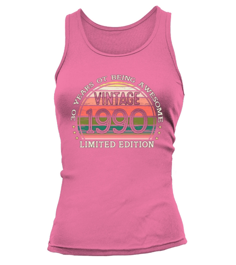 Vintage 31th Birthday Shirt Born In 1990 Gift Tee Women's Tank Top