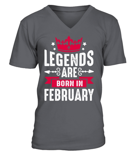 Legends Are Born in February Men's V-Neck T-shirt