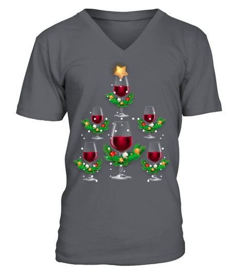Christmas Tree Wine Men's V-Neck T-shirt