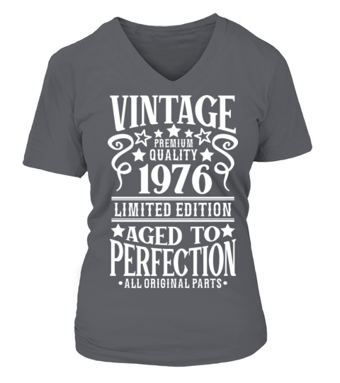 1976 Vintage Birthday Aged to Perfection Women's V-Neck T-shirt