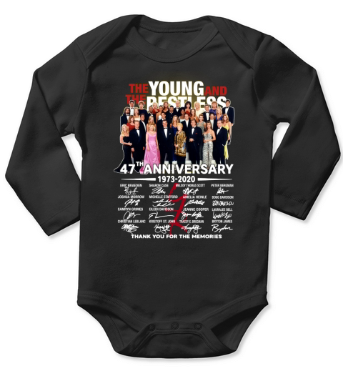 The Young and The Restless 47th Anniversary 1973 2020 Thank You For The Memories Signature Long Sleeve Baby One-Piece
