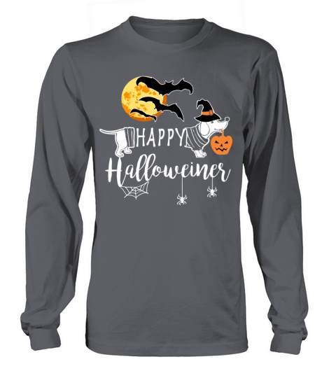 Happy Halloweiner Dachshund Halloween Doxie Owners Dark Women's Long Sleeve