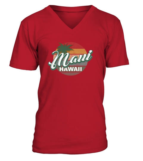 Maui Hawaii Retro Classic Vintage Design Men's V-Neck T-shirt