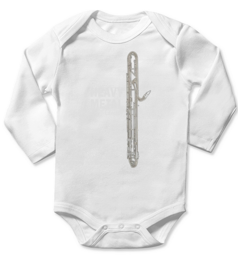 literally heavy metal contrabass clarinet Long Sleeve Baby One-Piece