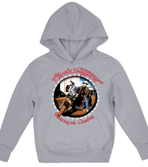 Merle Haggard - Motorcycle Cowboy Kids Hoodie