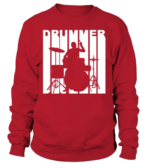 Vintage Style Drummer Silhouette Retro Music Women's Sweatshirt
