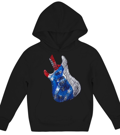 Guitarist America Flag Geek Music Kids Hoodie