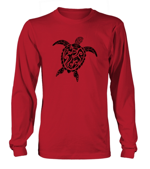 Sea Turtle Honu Polynesian Hawaiian Maori Tattoo Men's Long Sleeve