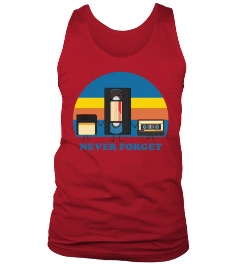 Never Forget Floppy Disk VHS and Cassette Tape Men's Tank Top