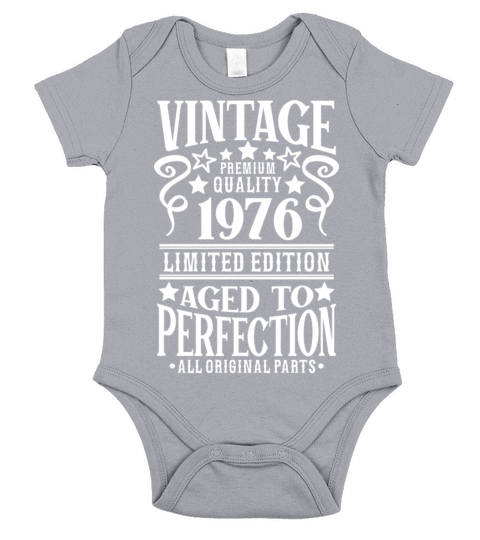 1976 Vintage Birthday Aged to Perfection Short Sleeve Baby One-Piece