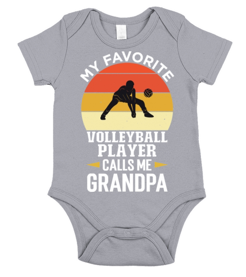 My Favorite Volleyball Player Calls Me Grandpa Short Sleeve Baby One-Piece