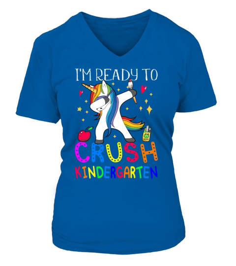 Im Ready To Crush Kindergarten Dabbing Unicorn Women's V-Neck T-shirt