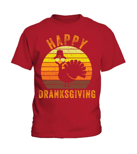 Vintage Happy Dranksgiving Drinksgiving Turkey Tha Kids T-Shirt