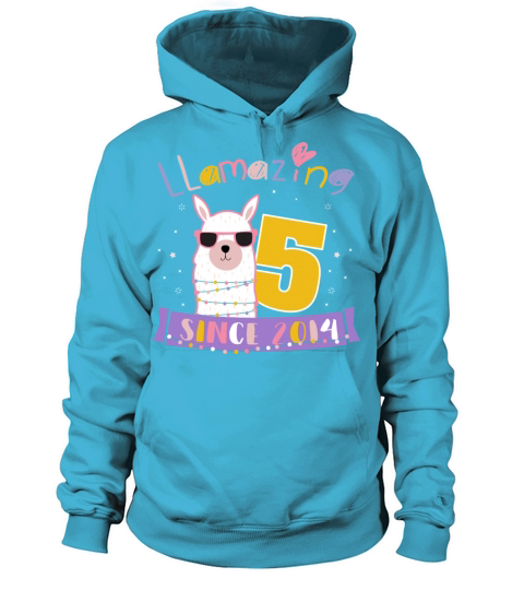 Girls 5th Birthday "LLamazing Since 2014" Women's Hoodie