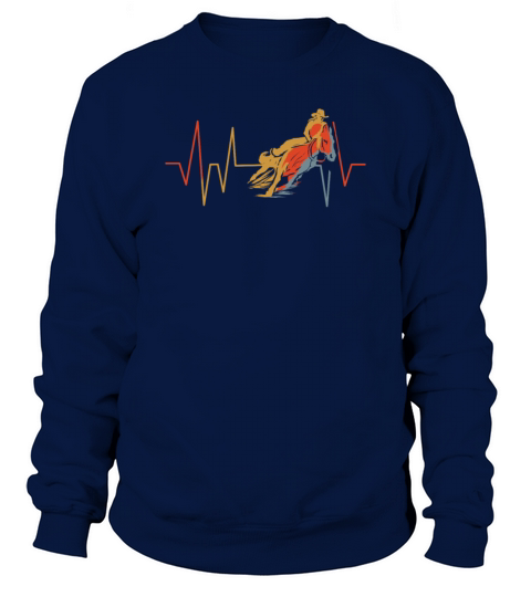 Barrel Racing Heartbeat Retro Vintage Heart Rate Men's Sweatshirt
