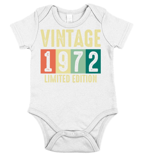 Vintage 1972 - 50 years old - 50th birthday gift Short Sleeve Baby One-Piece