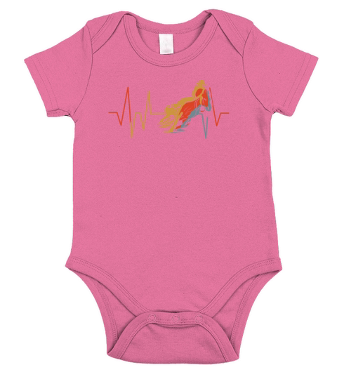 Barrel Racing Heartbeat Retro Vintage Heart Rate Short Sleeve Baby One-Piece