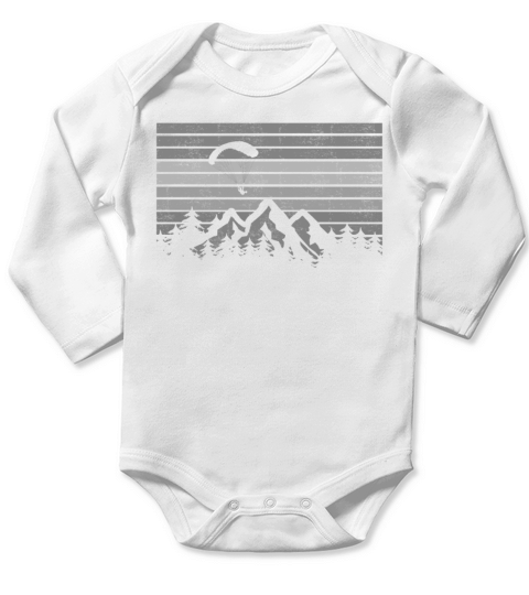 Retro Paragliding over the mountains Long Sleeve Baby One-Piece