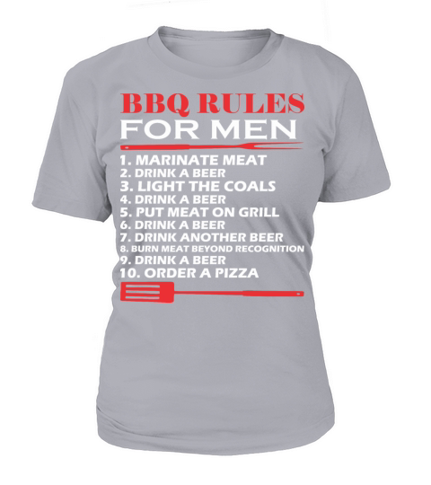 BBQ Rules For Men Drink A Beer Barbecue Women's T-Shirt