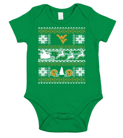Ugly Christmas Sweater West Virginia Short Sleeve Baby One-Piece