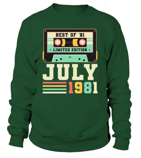 40th Birthday July Gift Vintage 1981 40 Years Women's Sweatshirt