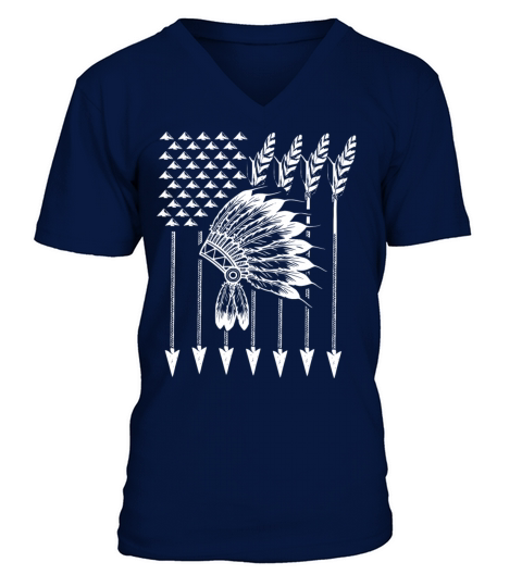 Cool Native American Arrow And Teepee Flag Shirt F Men's V-Neck T-shirt