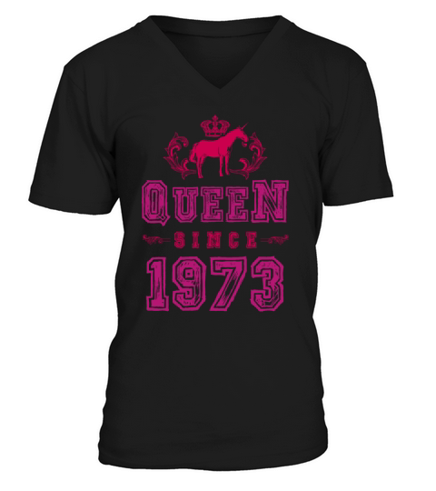1973 Queen Unicorn Men's V-Neck T-shirt