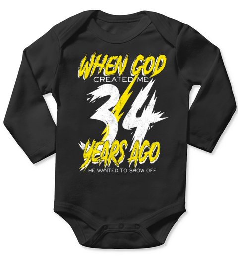 34th birthday 34th birthday Long Sleeve Baby One-Piece