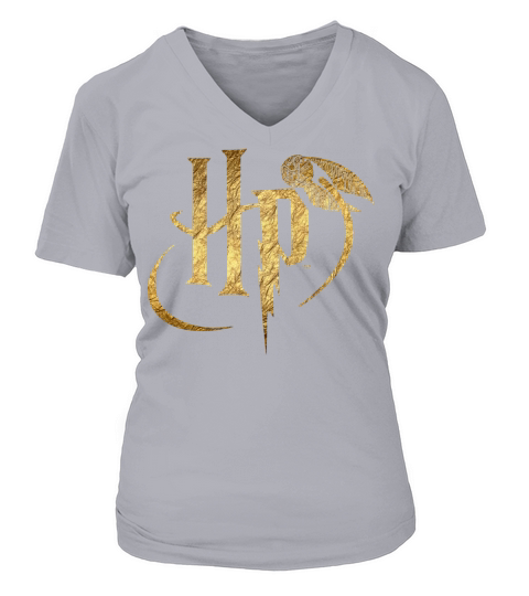 Harry Potter Logo Gold Women's V-Neck T-shirt