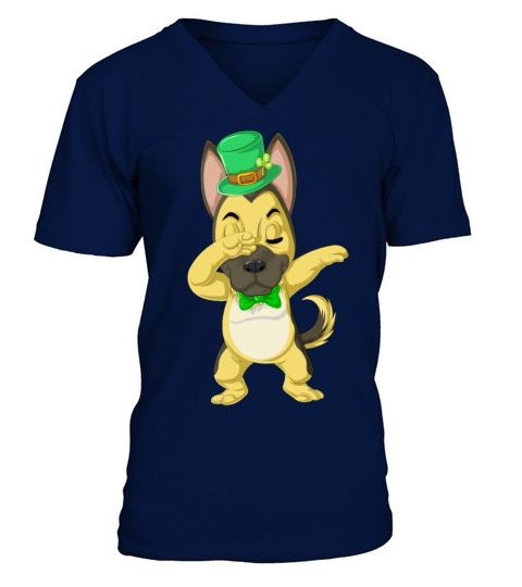 dabbing german shepherd st patricks day Men's V-Neck T-shirt