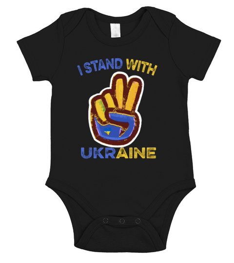 I Stand with Ukraine Ukrainian flag supporting Ukr Short Sleeve Baby One-Piece