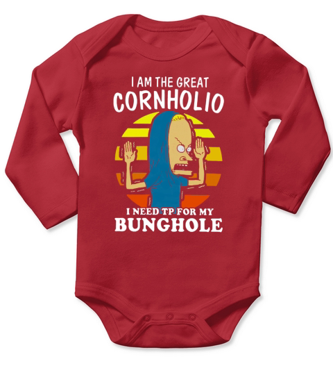 I Am The Great Cornholio Long Sleeve Baby One-Piece
