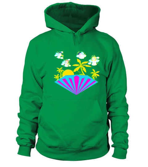 Angel On An Island With Palm Trees Men's Hoodie