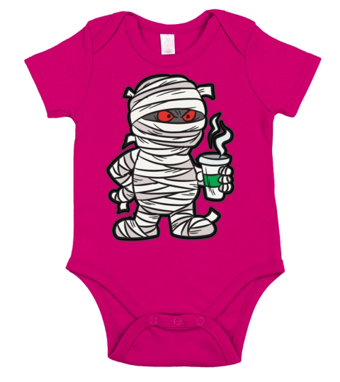 MUMMY WITH Hot COFFEE Mug Short Sleeve Baby One-Piece