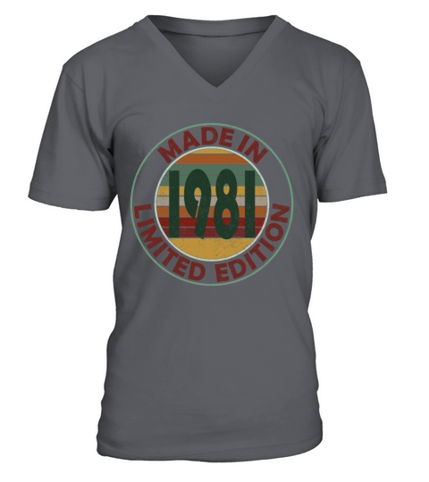 Made In 1981 Limited Edition Retro Vintage Men's V-Neck T-shirt