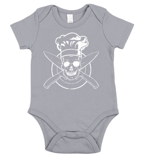 Chef - Cooking Cook Knife Skull Hat BBQ Gift Short Sleeve Baby One-Piece