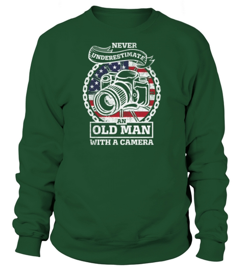 Never Underestimate Old Man Camera Photography Pho Women's Sweatshirt