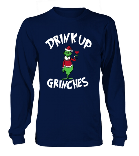 DRINK UP GRINCHES - Ladies V-Neck Long sleeved Unisex