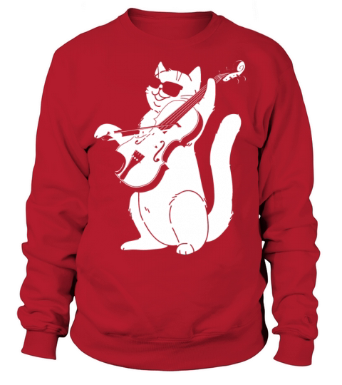 Cute Cat playing Violin String Instrument Musician Women's Sweatshirt