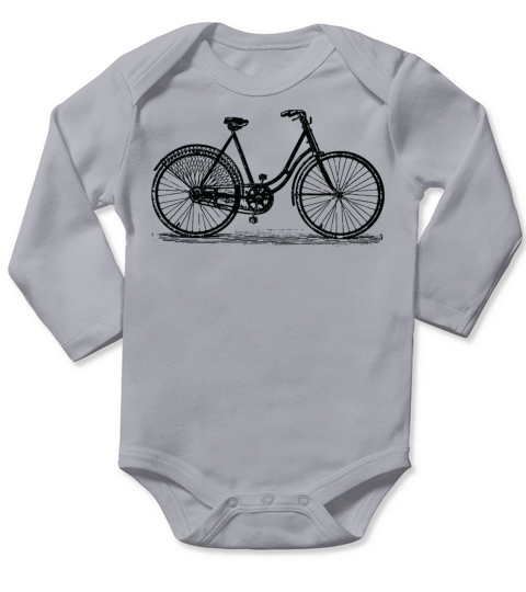 Vintage Bicycle "Old Bike" Long Sleeve Baby One-Piece