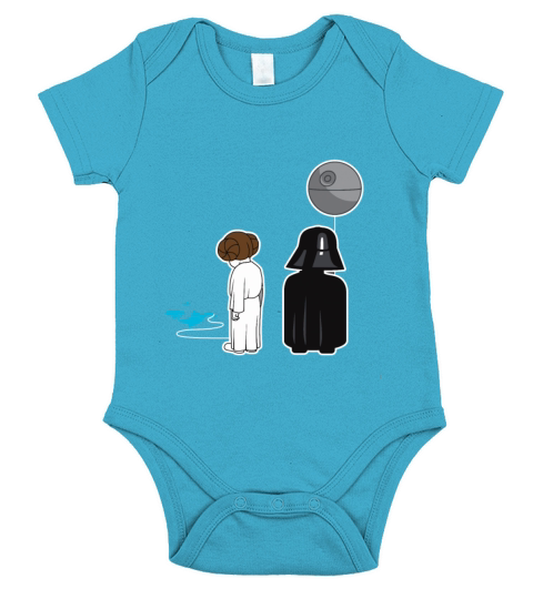 Funny star wars Leia and Darth Vader Short Sleeve Baby One-Piece